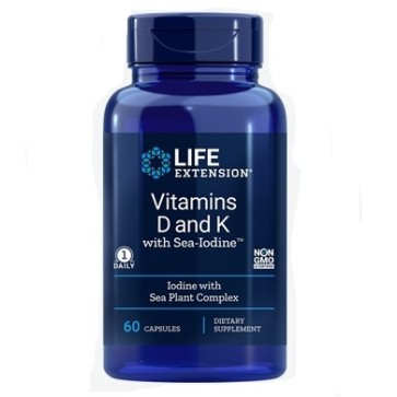 Vitamins D and K with Sea-Iodine™. 60 capsules LIFE Extension