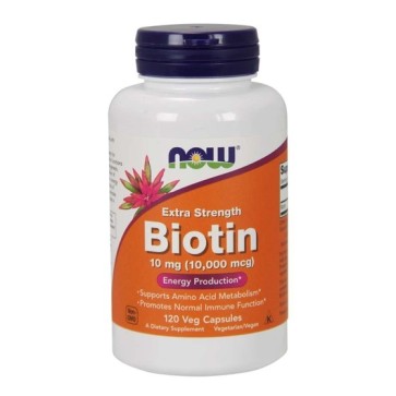 BIOTIN 10MG (10.000mcg) 120 VCAPS NOW Foods