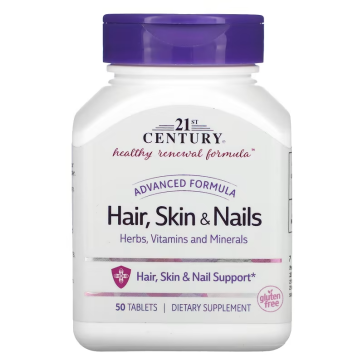 Advanced Formula Hair, Skin & Nails, 50 Tablets 21st Century